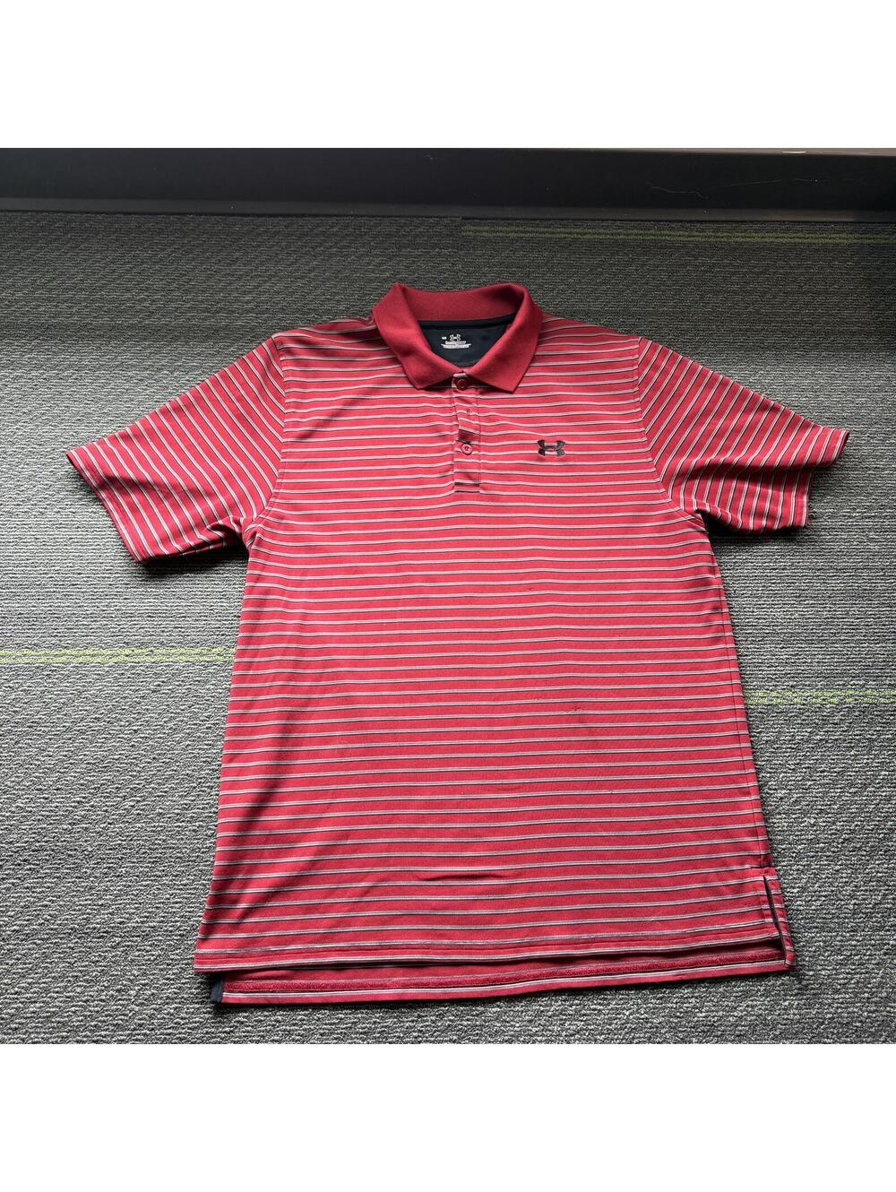 Under Armour Heat Gear Red Stripe Men's Polo Size L